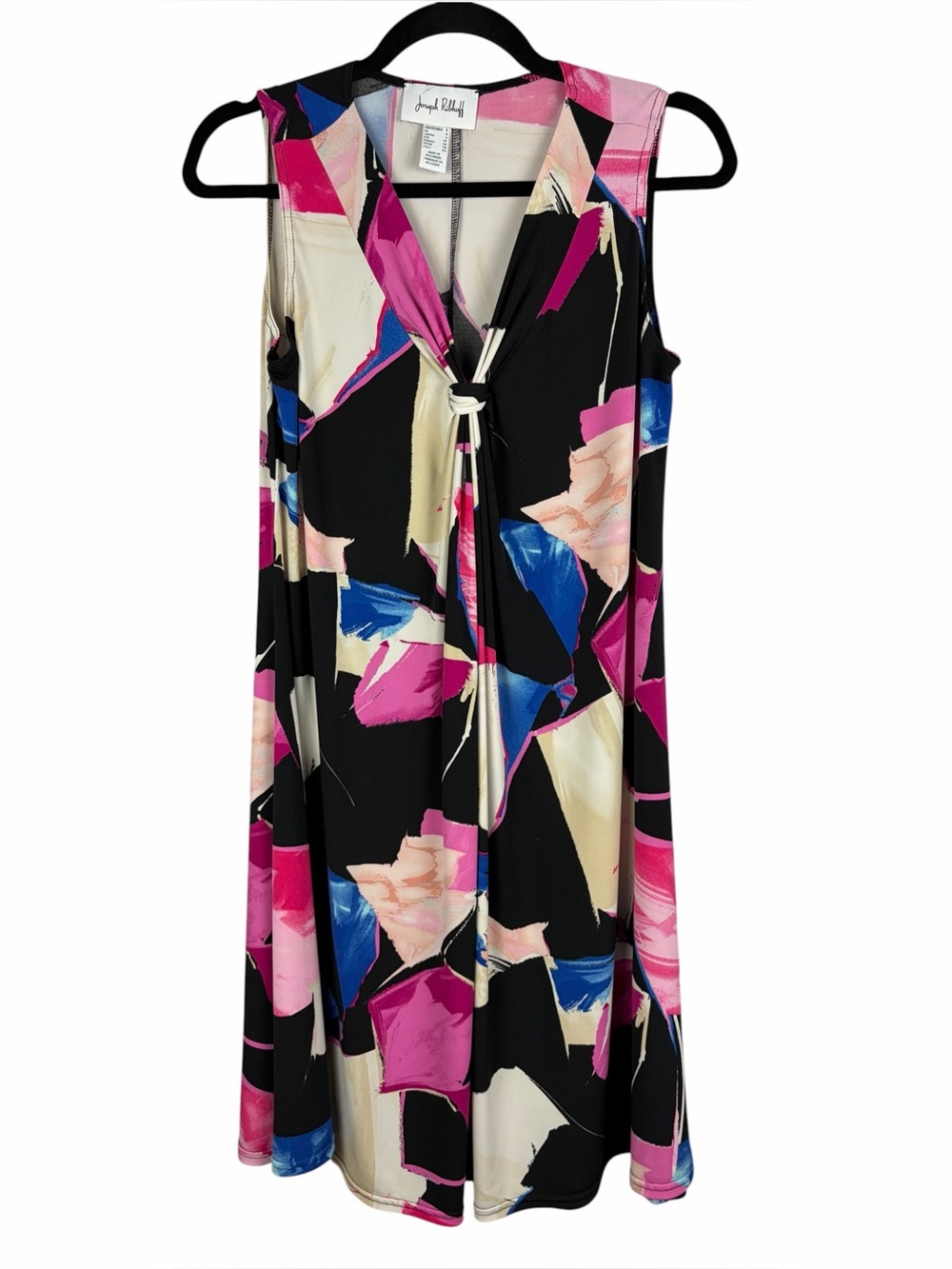 Joseph Ribkoff Abstract Print Sleeveless Midi Dress Pink Blue Black Size 6